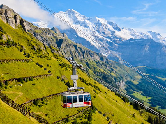Since the 19th century, Interlaken has been a magnet for tourists coming to Switzerland.  It’s the gateway to hiking in the Jungfrau Region with its unique mix of lakes, waterfalls and mountains. Mannlichen Cable Car