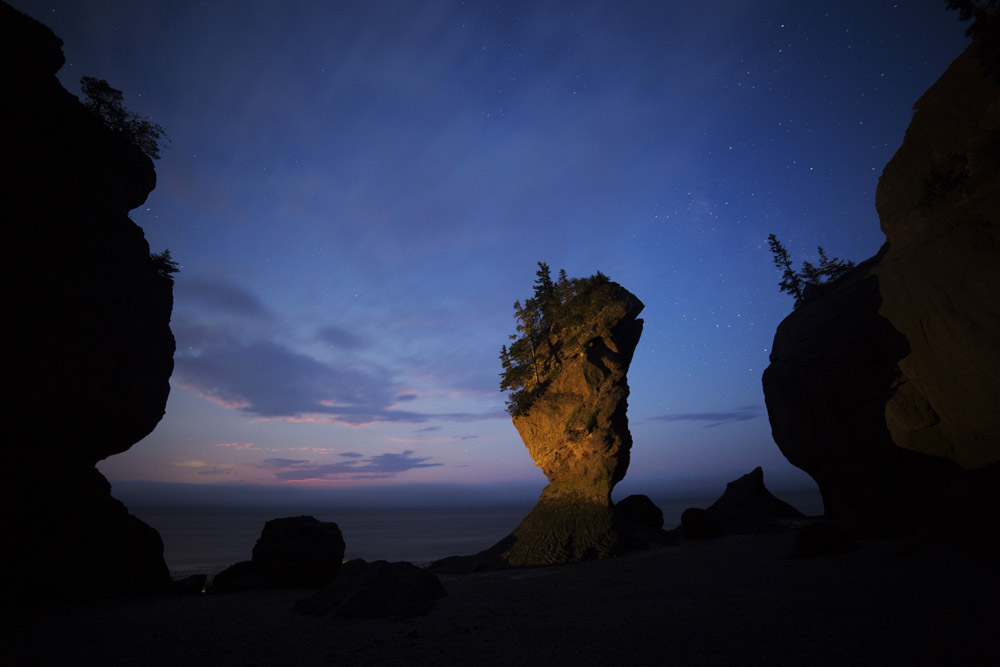 Night Photography At Hopewell Rocks, New Brunswick
