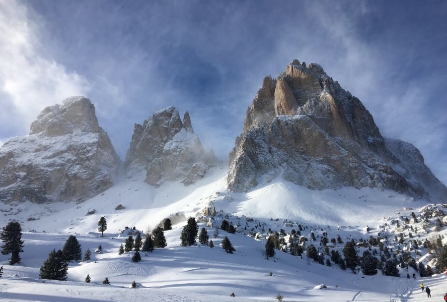 Isabel Conway enjoys the Dolomites as she goes skiing in Val Gardena