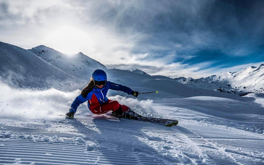 Michael Cranmer pulls on his ski boots to Ski With The Weekend Warriors In Obergurgl Fast carving above Hochgurgl