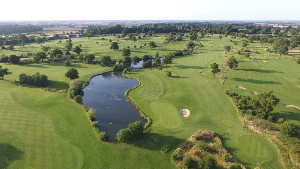 Golf course drone view Whittlebury Park
