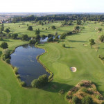 Golf course drone view Whittlebury Park