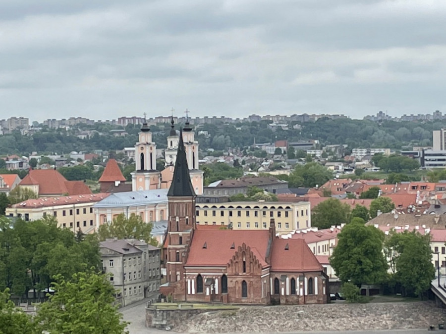 Kaunas aerial view of old town