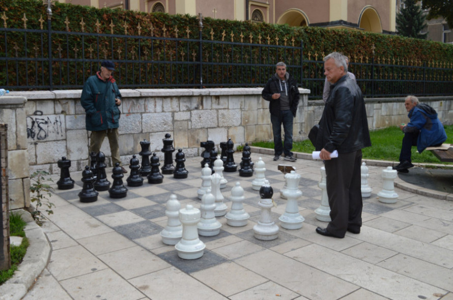 Men playing chess Sarajevo