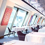Judith Baker reviews Angler a Michelin starred restaurant on the top of South Place Hotel in the City of London with a stunning rooftop terrace and fresh sustainable British seafood.