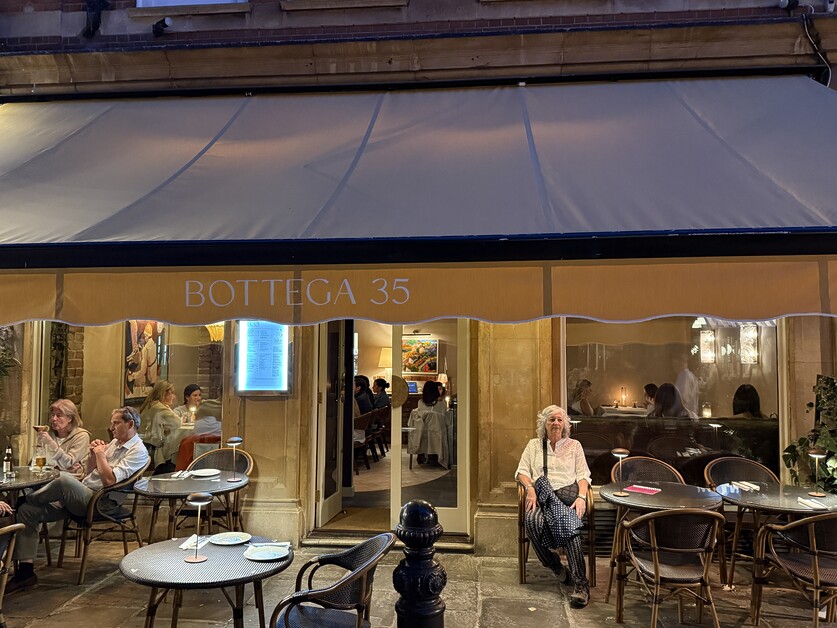 Andy Mossack reviews Bottega 35, the newbie in town as a long time Kensington favourite is re-imagined.